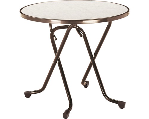 Table pliante Best Ø 80 H 70 cm marron