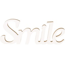 Inscription Smile blanc 25x10 cm-thumb-0