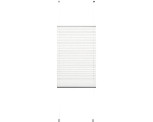 Store plissé tamisant Soluna avec guidage latéral, blanc, 100x130 cm-0