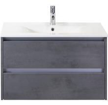 Ensemble de meubles de salle de bains Dante 80 cm avec vasque en céramique béton anthracite-thumb-0