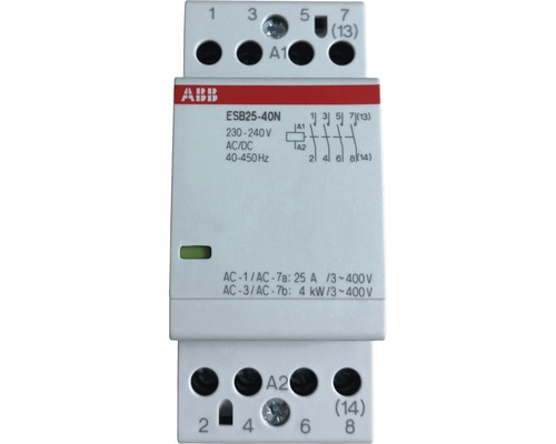 Contacteur d'installation ABB ESB25-40N 25A 240V 4 pôles silencieux
