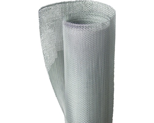 Moustiquaire en fibre de verre sans perçage coloris aluminium largeur 1m (au mètre)