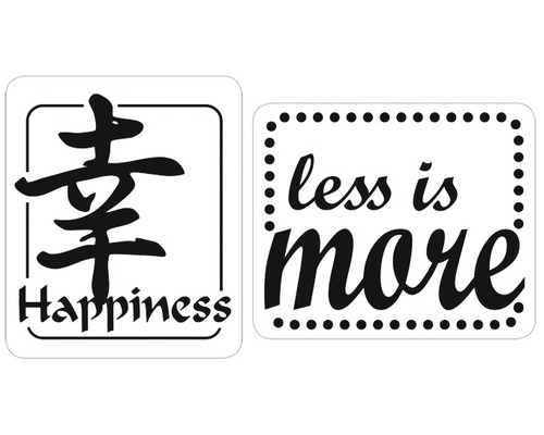 Empreintes « Happiness » + « less is more », 2 pièces