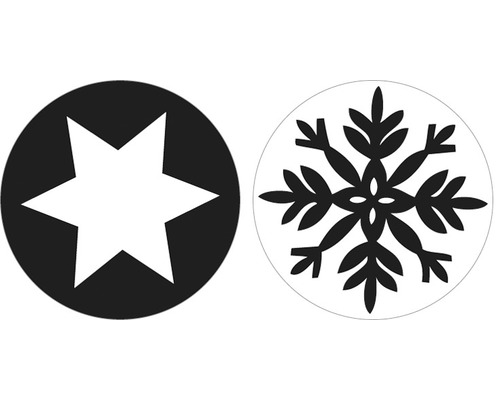Empreintes flocon de neige + étoile, 30mm ø, 2 pièces