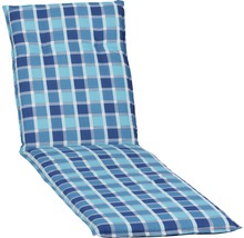 Galette d'assise pour chaise longue Bhamo à carreaux bleus-thumb-0