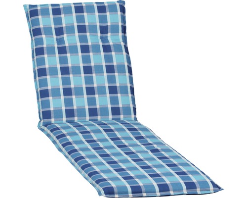 Galette d'assise pour chaise longue Bhamo à carreaux bleus-0