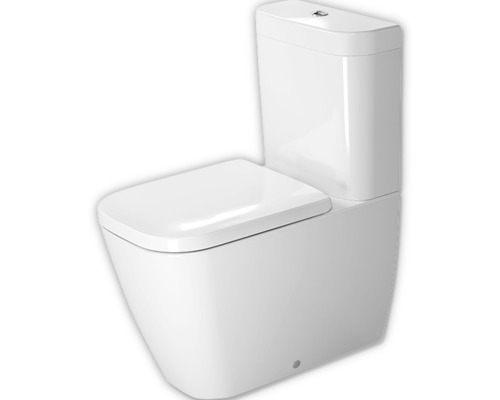 WC pour ensemble WC DURAVIT Happy D.2 cuvette à fond creux avec bride de rinçage blanc sans abattant WC ni réservoir de chasse d'eau 2134090000