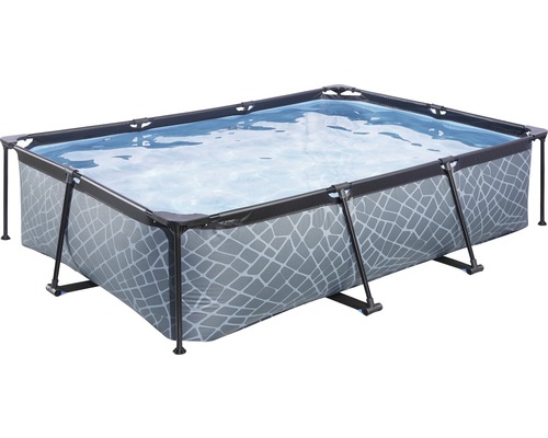 Kit piscine hors sol tubulaire EXIT StonePool rectangulaire 300x200x65 cm avec épurateur à cartouche aspect pierre Kit piscine hors sol tubulaire EXIT StonePool rectangulaire 300x200x65 cm avec épurateur à cartouche aspect pierre