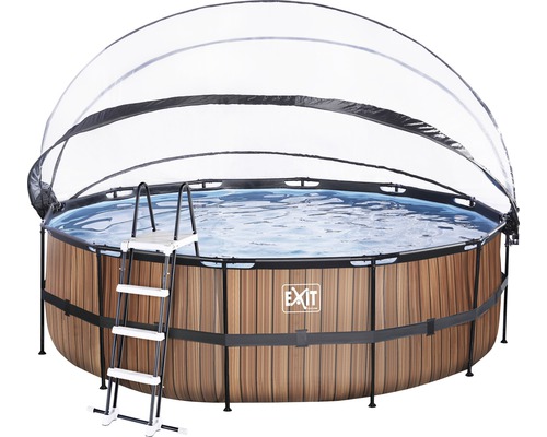 Aufstellpool Framepool-Set EXIT WoodPool rund Ø 450x122 cm inkl. Sandfilteranlage, Abdeckung & Leiter Holzoptik Aufstellpool Framepool-Set EXIT WoodPool rund Ø 450x122 cm inkl. Sandfilteranlage, Abdeckung & Leiter Holzoptik