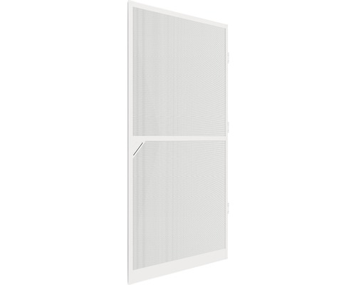Moustiquaire de porte à cadre fixe en alu home protect blanc avec raccord métallique 100x210 cm