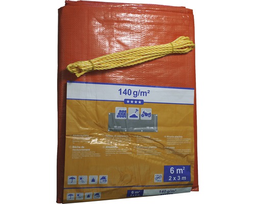 Bâche textile 140 g/m² orange-vert 2 x 3 m Bâche textile 140 g/m² orange-vert 2 x 3 m