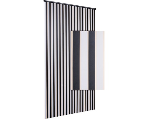 Rideau de porte Linten HQ 90x220 cm noir/blanc