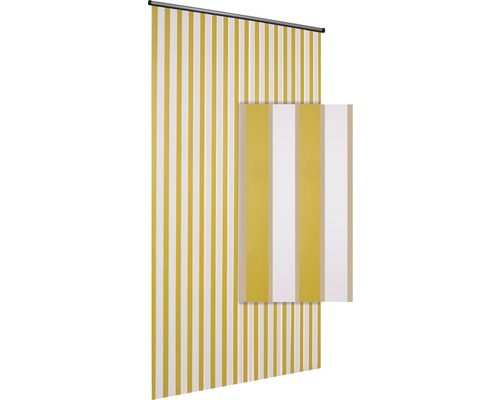 Rideau de porte Linten HQ 90x220 cm jaune/blanc