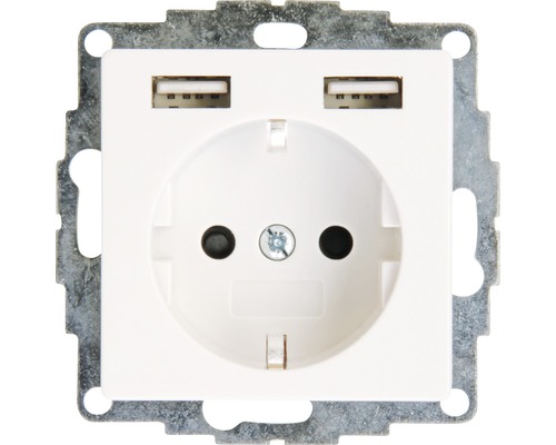 Insert de prise USB, 2x ports de chargement USB Kopp Athenis 55 blanc pur 296229080-0