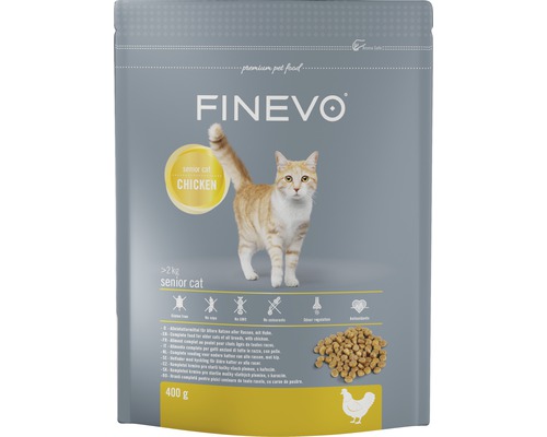 Croquettes pour chats Senior Cat FINEVO poulet 0,4 kg