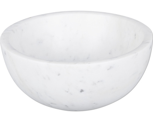 Vasque à poser Differnz Ruz 25 x 25 cm marbre blanc brillant avec revêtement 36.102.07