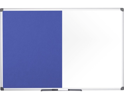 Tableau combiné feutre et aimanté blanc bleu 60x45 cm