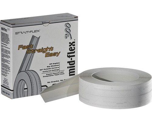 Profilé de protection d'angle PROTEKTOR MID-FLEX 300 laminé papier pour construction à sec pour épaisseur d'enduit 1 mm 30,5 m x 38 mm