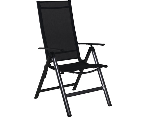 Chaise de jardin fauteuil de jardin Garden Place Eve 57 x 68 x 110 cm aluminium plastique textile gris avec accoudoir