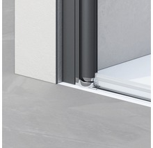 Porte pivotante-pliante pour niche Breuer Elana Komfort 120 cm, décor Calmo Nova, profilé couleur noir-thumb-5