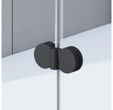 Porte pivotante-pliante pour niche Breuer Elana Komfort 100 cm butée à droite, décor Mastercarre, profilé couleur noir-thumb-0