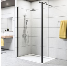 Paroi de douche à l'italienne Breuer Entra 120 cm décor Calmo Nova profilé couleur noir-thumb-0