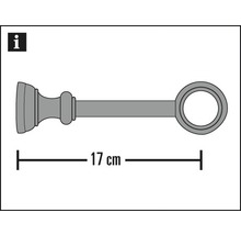 Support intermédiaire Lugano Classic pin Ø 28 mm 17 cm de long-thumb-3