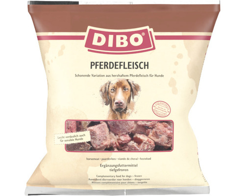 Aliments bruts pour animaux DIBO® viande de cheval 1 kg surgelés