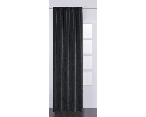 Rideau avec galon fronceur Velvet noir 140x280 cm