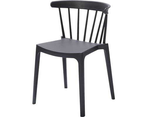 Chaise empilable VEBA Windson 53 x 54 x 75 cm fibre de verre noir