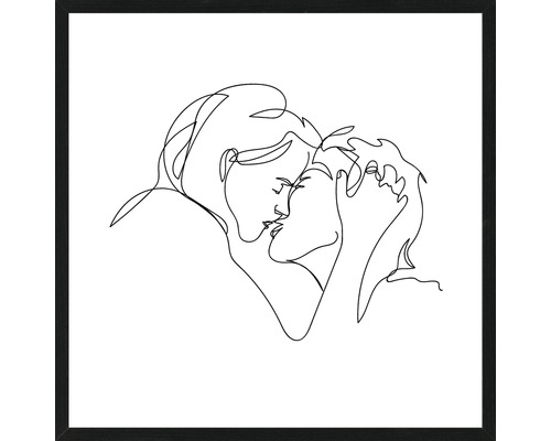 Image encadrée Kissing Couple 53x53cm