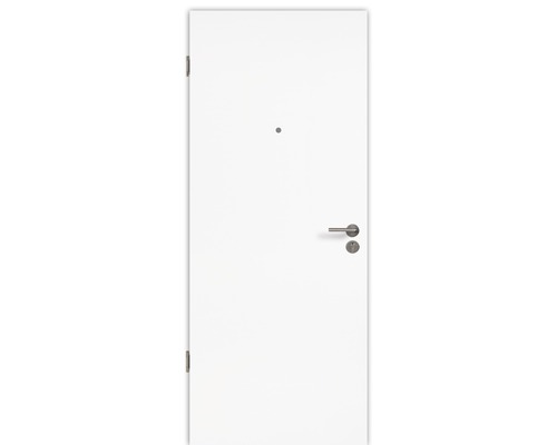 Porte d'entrée d'appartement 32 dB CPL blanc 86x198,5 cm tirant gauche avec judas grand angle, joint au sol (classe climatique III)-0