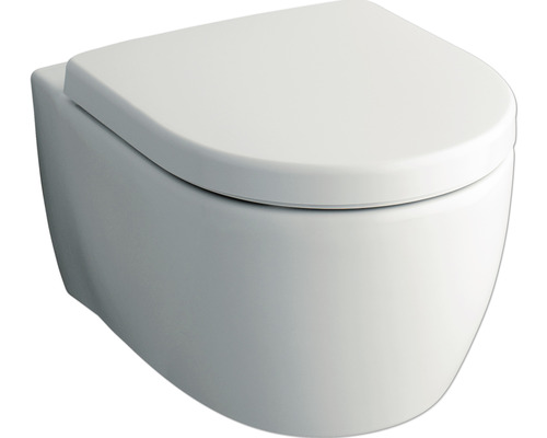Kit WC suspendu sans bride GEBERIT iCon cuvette à fond creux sans bride blanc avec abattant WC CG05040000