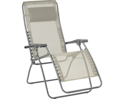 Chaise longue de relaxation Lafuma RSXA clip acier blanc sahara