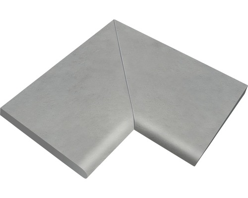 Margelle de bordure de piscine Margo élément d'angle à 90° gris perle 49,5/49,5 x 31 x 3,2 cm