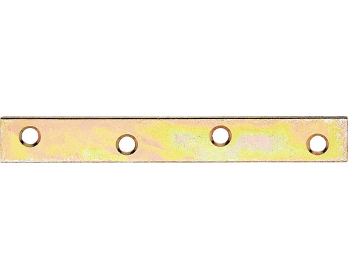 Raccord plat 120x17,5mm, jaune en acier galvanisé, 1 unité