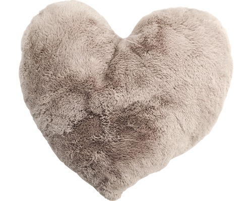 Coussin coeur Fluffy rose 45x40 cm