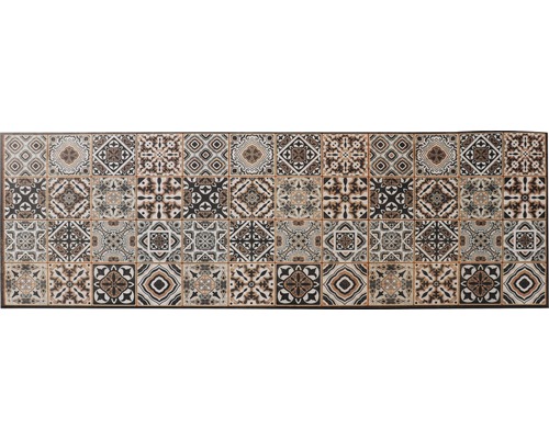 Tapis de cuisine tapis anti-salissures marron 50x150 cm (au mètre)