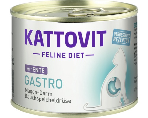Pâtée pour chat KATTOVIT Gastro au canard 185 g