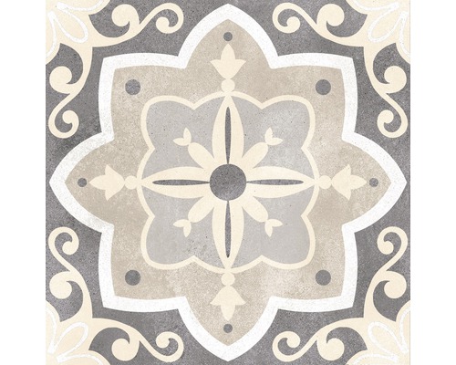 Carrelage décoratif en grès cérame fin Cementine crème mix 15 x 15 x 0,9 cm différents motifs mat R10B