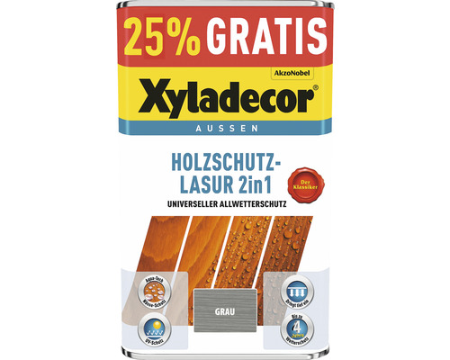 Lasure de protection du bois XYLADECOR gris 4+1 L-0