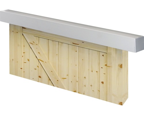 Kit de ferrures pour portes coulissantes Pertura Selir aluminium naturel L:1860 mm pour portes coulissantes en bois