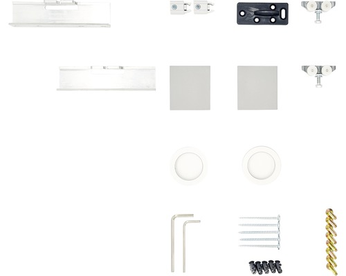 Schiebetürbeschlag-Set Pertura Selir Aluminium für Holzschiebetürblatt Länge: 1860 mm Schiebetürbeschlag-Set Pertura Selir Aluminium für Holzschiebetürblatt Länge: 1860 mm
