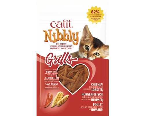 En-cas pour chats cat it Nibbly Grills, poulet & homard 30 g