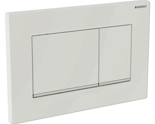 Plaque de commande GEBERIT Sigma 30 plaque brillant / touche blanc brillant mat 115.883.11.1