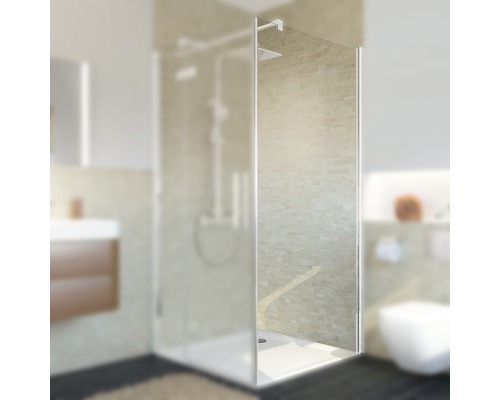 Paroi latérale pour porte de douche BREUER Avanta 90 cm couleur du profilé chrome décor de vitre verre transparent avec verre antitache 2174005070004