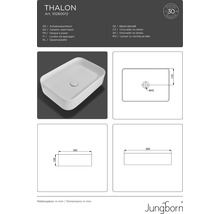 Vasque à poser Jungborn THALON 50 cm blanc-thumb-6