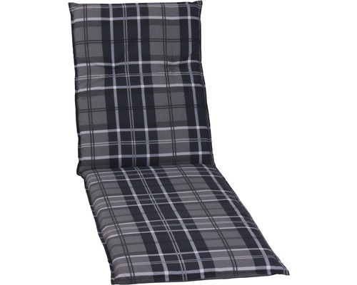 Coussin pour chaise longue 191 x 58 cm coton-tissu mélangé anthracite gris-0