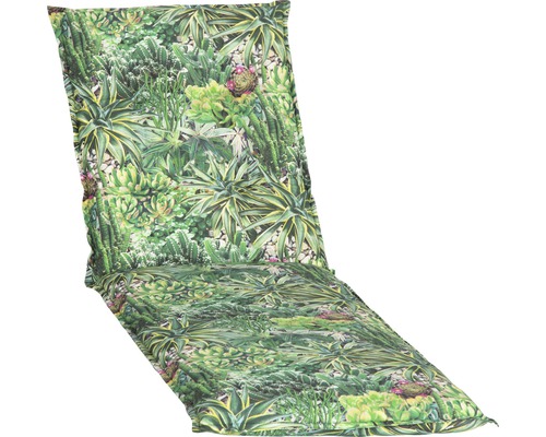 Coussin pour chaise longue 191 x 58 cm coton-tissu mélangé vert-0
