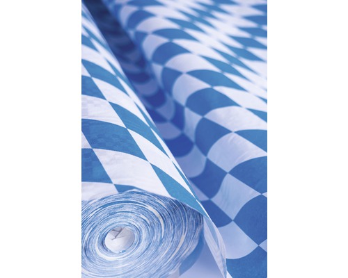 Nappe en papier à losanges bleus et blancs bavarois 100 cm x 25 m